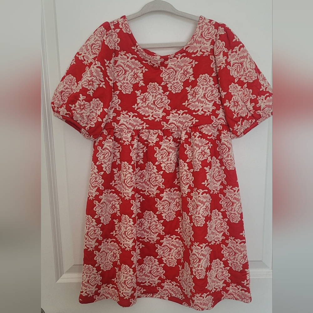 Janie and Jack Red Babydoll dress- Size 6